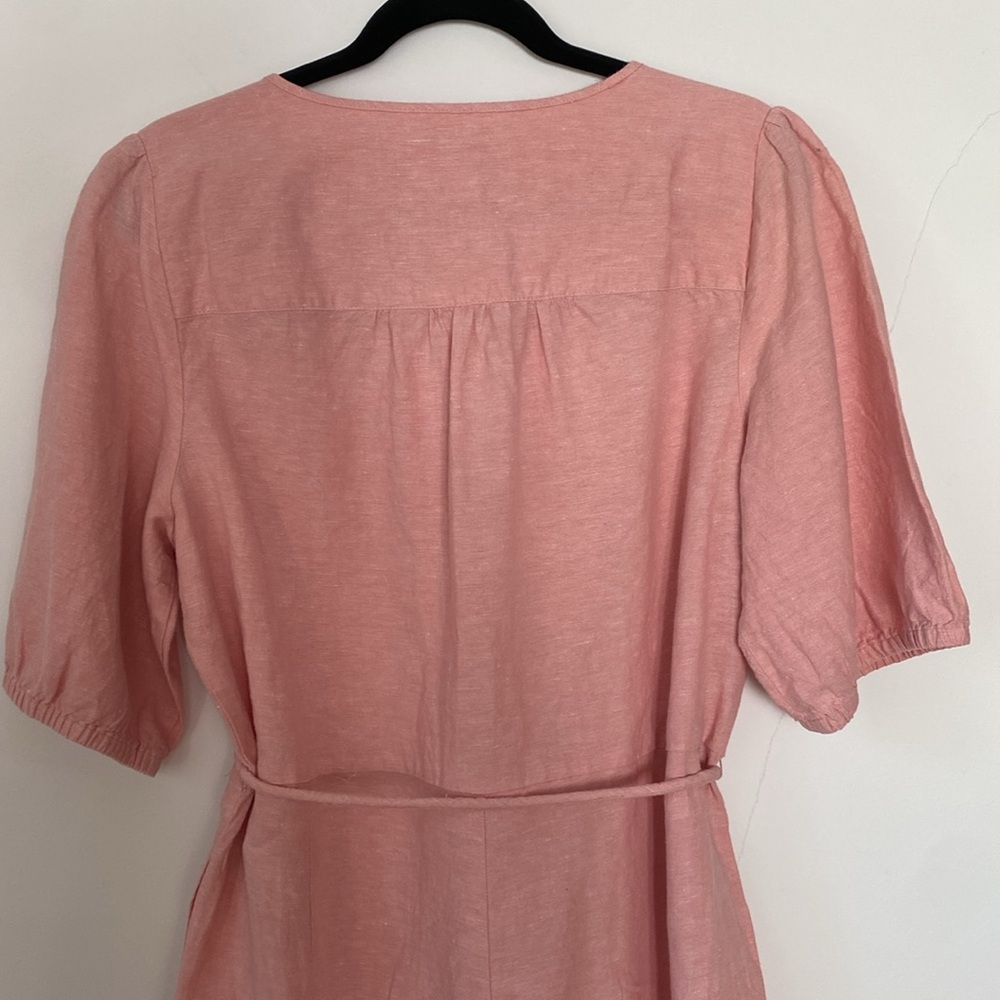 Madewell Linen-Blend Puff-Sleeve Tassel-Tie Jumpsuit - Picture 8 of 12